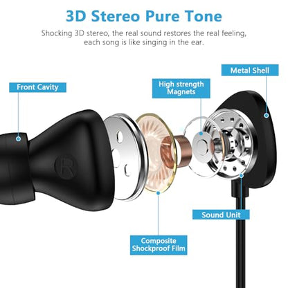 USB C Headphones for Samsung Phone, Wired Earbuds for Android Phone Samsung - color: Black