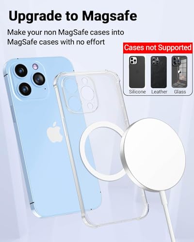 KALAPOP for Magsafe Ring 10PCS-Ultra Thin(0.4mm)-Universal Metal Rings Sticker Compatible with iPhone 17/Air/16/15/14/13/12 Series,Samsung Galaxy,Google Pixel Series - White - color: White-10pcs