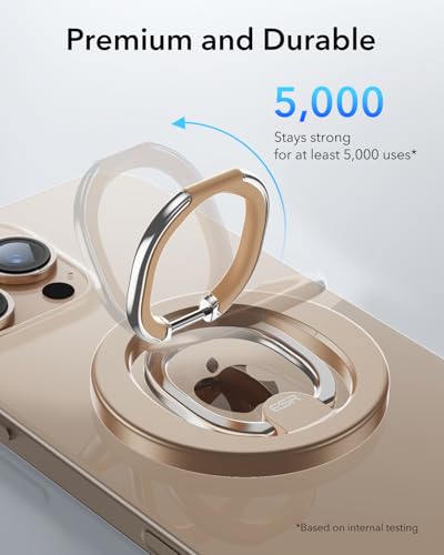 ESR for MagSafe Phone Grip for iPhone 17-12, 2-Way Magsafe Ring Holder - color: Desert Titanium