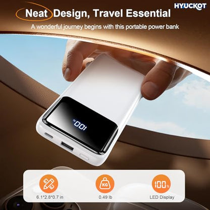 Portable Charger Power Bank with Built-in Cables and Wall Plug 10000mAh