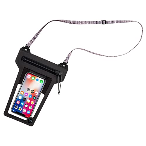 Nite Ize Runoff Waterproof Phone Pouch with Lanyard and Zipper, IP67 Universal Waterproof Case for iPhone 11/11 Pro Max/Xs Max/XR/X/8/8P Galaxy, Charcoal (ROPPL-09-R3) - color: Charcoal