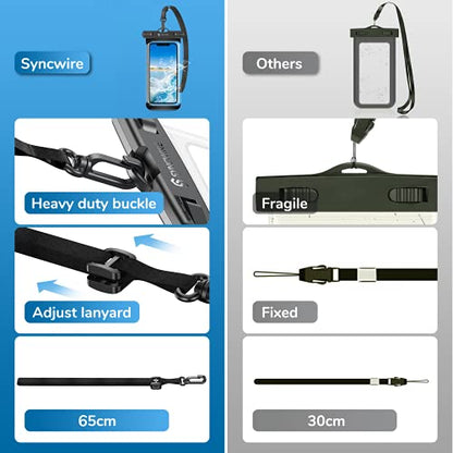 SYNCWIRE [2-Pack Waterproof Case IPX8 Universal Waterproof Phone Pouch Dry Bag Waterproof Phone Case for iPhone 15/14/13/12/11 Pro XS MAX XR X 8 7 6 Samsung S23 S22 S20 and More Up to 7 Inches - color: Transparent