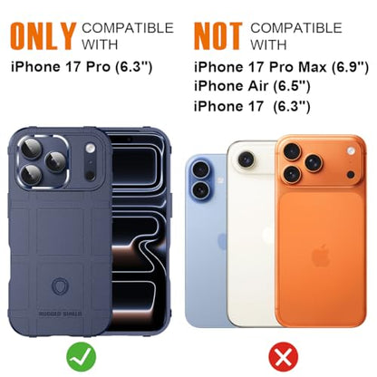 Rugged Shield Compatible with MagSafe Case for iPhone 17 Pro (6.3"), 8ft Military Drop Proof, Wear Resistant Tactical Cover, Navy Blue - color: Navy Blue-M, size: iPhone 17 Pro