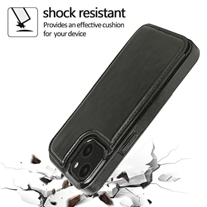uCOLOR for iPhone 13/14 Wallet Case with Card Holder Black | PU Leather RFID Blocking for Women Men Magnetic Clasp Kickstand - color: Black
