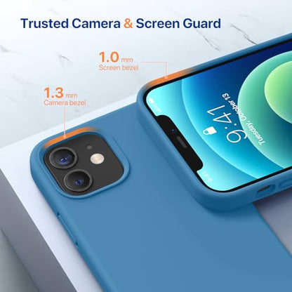 miracase Compatible with iPhone 12 Case and iPhone 12 Pro Case, Liquid Silicone Gel Rubber Full Body Protection Shockproof Drop Protection Phone Case for iPhone 12/12 Pro 6.1 inch, Capri Blue - color: Capri Blue, size: iPhone 12/12 Pro