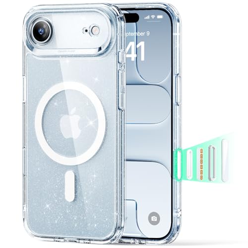 ESR for iPhone Air Case for MagSafe, Camera Control, Clear Shimmer | Ultra Slim, 3X Military-Grade Drop Protection, Magnetic Phone Case, Impact Absorbing, Resists Scratches - color: Clear Shimmer, size: iPhone Air 6.5 inch