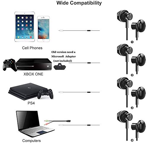 GEEKRIA 3.5mm Gaming Earbuds with Mic & Volume Control for PS5 Xbox PC - color: Black