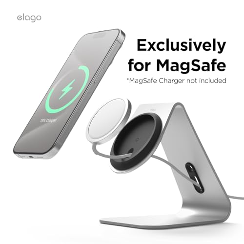elago MS4 Charging Stand for MagSafe Charger - color: Silver