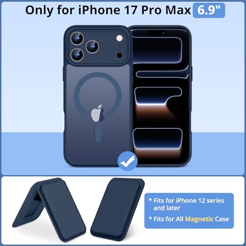 for iPhone 17 Pro Max Case w/Detachable MagSafe Wallet-Blue | RFID Blocking Card Holder&Kickstand, Military-Grade Drop & Raised Camera Protection for Travel & Commute - color: Blue