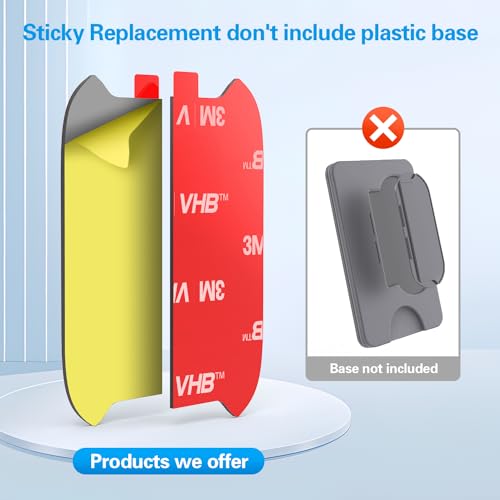 pop-tech Sticky Pads Replacement for Socket Wallet Base,6pcs High Bond Double Sided Mounting Tape for PopWallet Grip, Adhesive Sticker for Socket Card Holder iPhone, Phone Wallet & Wallet Socket