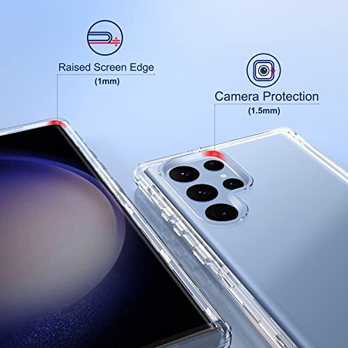 ULAK Clear for Galaxy S23 Ultra Case, Heavy Duty Shockproof Case Soft TPU Bumper Cover Transparent Protective Phone Case for Samsung Galaxy S23 Ultra 5G 6.8 inch - HD Clear - color: Clear