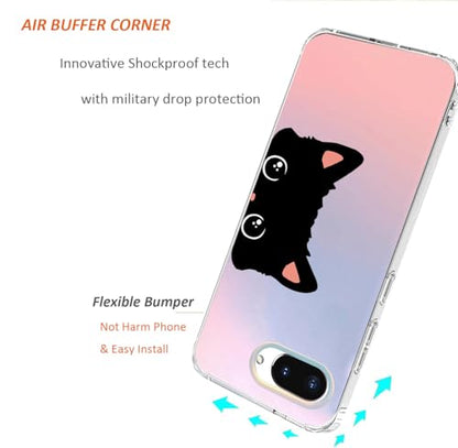 for Google Pixel 9a Case 2025: (Cat Ear) | Slim Clear Matte, Cute Flowers Floral Design, for Girls Women, Rugged TPU Bumper, Shockproof Silicone Cell Phone Cover - color: Cat Ear