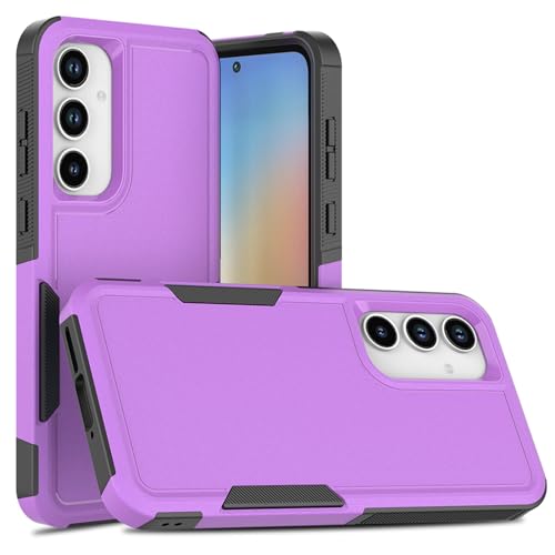 for Samsung Galaxy A35 5G Case: Dual Layer Protective Heavy Duty Cell Phone Cover Shockproof Rugged with Screen Protector - Military Protection Bumper Tough - Samsung Galaxy A35 5G 2024, Purple - color: Purple (PC) + Black (TPU)