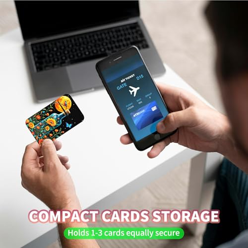 Phone Credit Card Holder Stick on, Cell Phone Pocket Self Adhesive Stretchy Stick on Wallet ID Credit Card Case Pouch Sleeve with Flap for All Smartphones, Drift Bottle Flowers Birds - color: Drift Bottle Flowers Birds