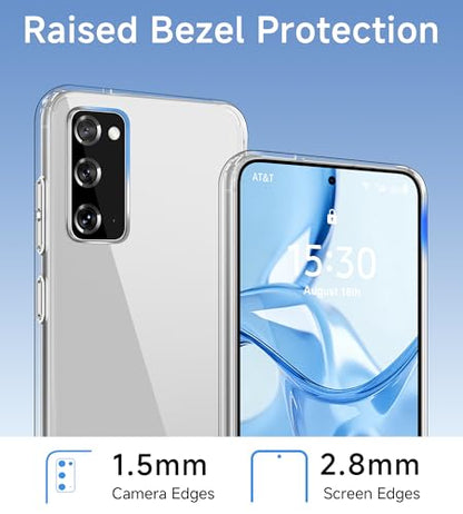 USLAI Case for Samsung Galaxy S20, Anti-Yellowing, Crystal Clear Back, Shockproof & Military‑Grade Drop Protection - Transparent - color: Clear, size: Galaxy S20