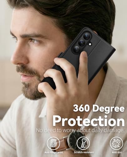 OCASE for Samsung Galaxy S26+ Plus Wallet Case, Card Holder, Litchi Black | RFID Blocking, Kickstand, Magnetic Closure, PU Leather Flip Folio, Shockproof TPU Shell, Protective Phone Cover (6.7") 2026 - color: Litchi Black, size: Samsung Galaxy S26 Plus