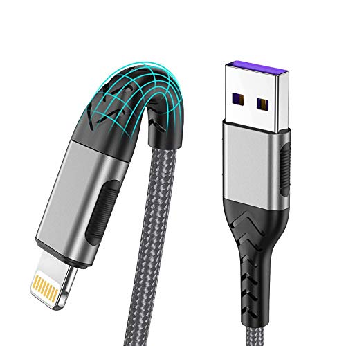Durcord iPhone Charger, [MFi Certified] 3Pack 10FT USB A Cable for Long Lightning Charger Cable, Fast iPhone Charging Cord for iPhone Xs Max/XS/XR/X/8/7/6S/6/Plus/SE/iPad(Silver) - color: Silver, size: 10ft