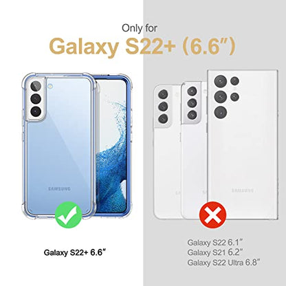 SURITCH for Samsung Galaxy S22+ Plus Clear Case 6.6" (Only), [Built-in Screen Protector] Full Body Protective Hard Shell+Soft TPU Phone Case for Samsung S22 Plus -(Blue Edge) - color: Blue Edge