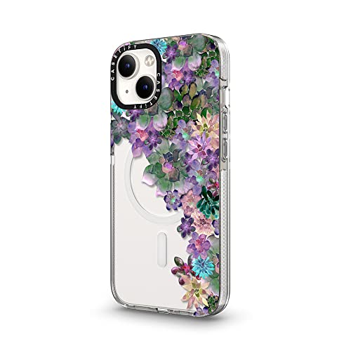 CASETiFY for iPhone 14 Case - Impact Clear Compatible with MagSafe | Not Yellowing | 6.6 ft. 3X Military Grade Drop Protection | MY SUCCULENT GARDEN | Clear - color: MY SUCCULENT GARDEN, size: Iphone 14 (6.1")