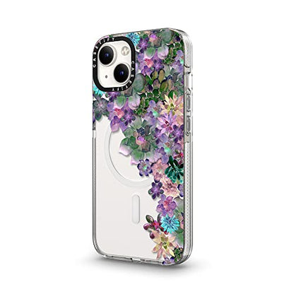 CASETiFY for iPhone 14 Case - Impact Clear Compatible with MagSafe | Not Yellowing | 6.6 ft. 3X Military Grade Drop Protection | MY SUCCULENT GARDEN | Clear - color: MY SUCCULENT GARDEN, size: Iphone 14 (6.1")