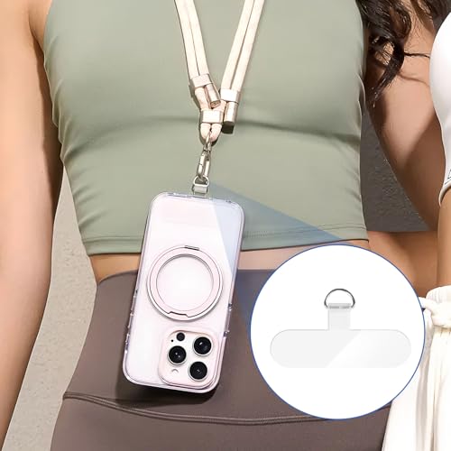 14 Pieces Clear Phone Tether Tab Universal Phone Lanyard Patch Without Adhesive for Most Smartphones Phone Cases - color: T Shape