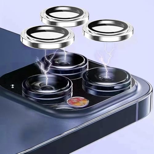 TENOC Camera Lens Protector for iPhone 13 Pro & 13 Pro Max, Silver - color: Silver