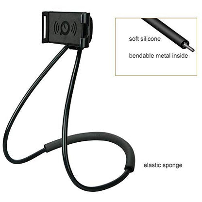 Universal Moblie Phone Stand,Lazy Cell Phone Holder&Neck Tablet Phone Mount - color: Black
