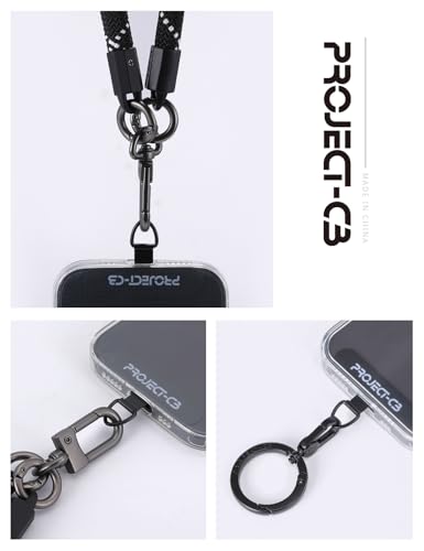 Phone Metal Tether Tab, Lanyard Patch, Phone Stand Key Ring, Ring Holder, Strap Tab - color: Black, size: Spring