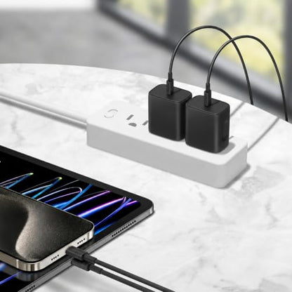 iPhone 17 16 15 Charger Fast Charging 12FT - 20W USB C Charger Block - color: Black, size: 12FT