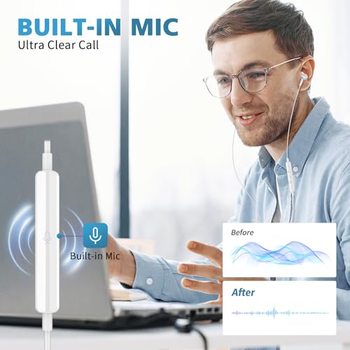 USB C Earbuds for iPhone 18 Pro Max Duo 17 Air 16 15 Plus/iPad, Silver - color: Silver