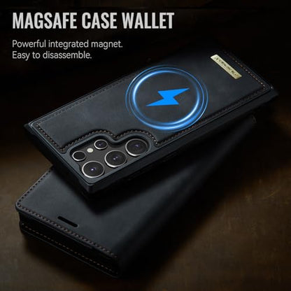 for Samsung Galaxy S26 Ultra 2in1 Detachable Wallet Case, Black | Compatible with Magsafe, Magnetic, RFID Blocking Card Holder, Shockproof, Kickstand, Wireless Charging, PU Leather Flip Cover - color: (Detachable 2 in 1)-Black, size: Galaxy S26 Ultra