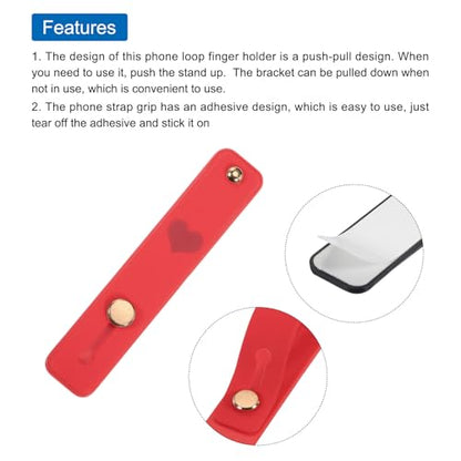 MECCANIXITY 2 Pcs Phone Loop Finger Holder Silicone Phone Strap Grip Holder Cell Phone Grip Stand for Most Smartphones Green,Red - color: Green,Red