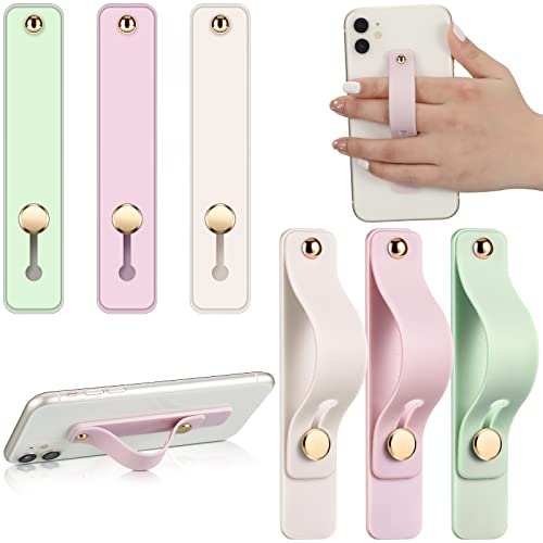 Weewooday 6 Pieces Phone Finger Strap Grip,Mint, White, Light Purple,Classic - color: Mint, White, Light Purple, style: Classic