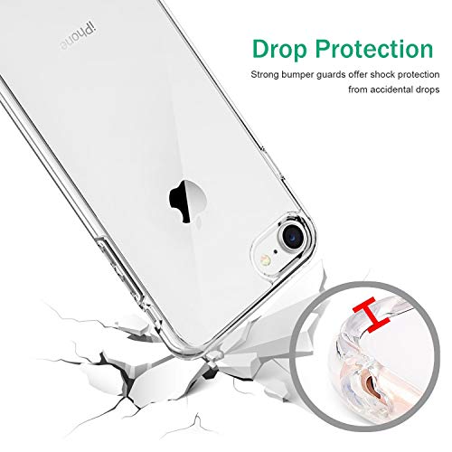 TENOC Phone Case Compatible with iPhone SE (2nd 2020 and 3rd 2022 Generation) & iPhone 7 & iPhone 8, Clear Case Shockproof Protective Bumper Slim Cover for 4.7 Inch - color: Clear, size: iPhone 7/8/SE