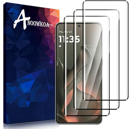 Anoowkoa 3 Pack Designed for Motorola Moto Edge 2025 3D screen protector Tempered Glass Flim.9H Hardness.Super Abrasion Resistance,Anti-Fingerprint.Anti-Scratch,Bubble-free,Easy Installation