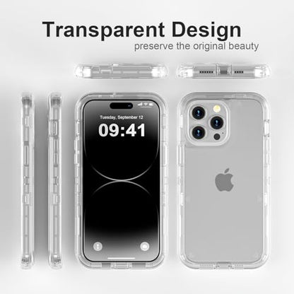 Follaroma for iPhone 14 Pro Case, Shockproof, Crystal Clear | Heavy Duty Shockproof Protection Phone Cases, Anti-Drop, Military Grade Dual Layer Transparent Rugged Protective Cover, 6.1" - color: Clear, size: iPhone 14 Pro 6.1‘’