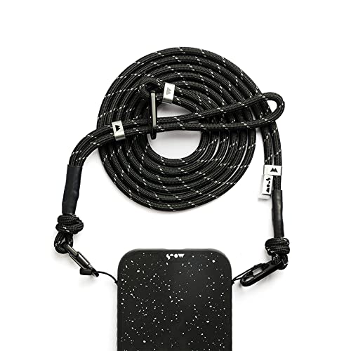 Mous – Phone Lanyard Crossbody with Adjustable Anti Theft Wrist Strap – Black/Purple/Sage Green - color: Black