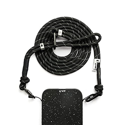 Mous – Phone Lanyard Crossbody with Adjustable Anti Theft Wrist Strap – Black/Purple/Sage Green - color: Black