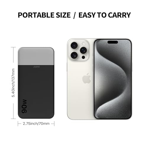 JUOVI Laptop Power Bank 90W 20000mAh Portable Charger - color: Black