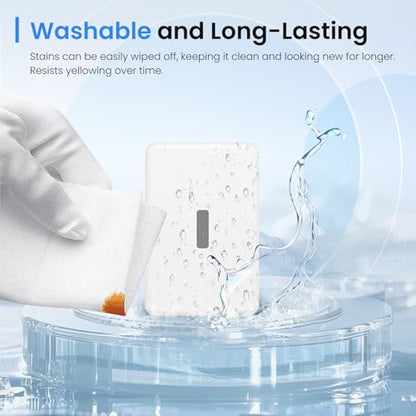 Case for TORRAS MiniMag Power Bank 10000mAh,Silicone Protective Cover with Shockproof Bumper,Anti-Fingerprint Dust Resistant,Washable Non-Slip Skin,Charge-Through Cutout,Portable Travel Sleeve,White - color: White