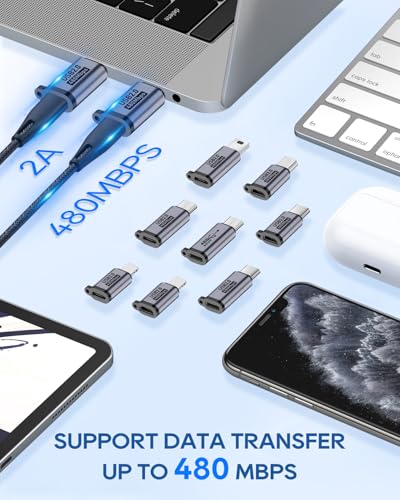 UCEC 8PCS USB Adapter Kit, USB Adapters for Multiple Devices USB C Lighting - style: 8Pack USB Adapter Kit