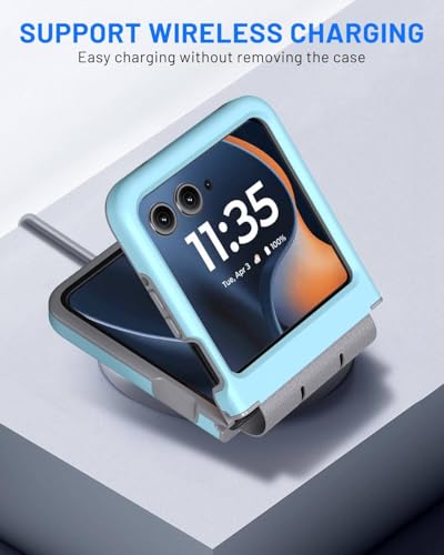 Hinge Protection for Motorola Razr 2026/2025/2024 Case (Blue) | TPU bumper & hard PC, raised camera edges, shockproof, slim, lightweight, dual-layer cover, wireless charging compatible - color: Blue