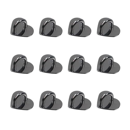 12Pcs Phone Charm Hook Adhesive (Heart Shaped, Black, Small) - color: Black (S)