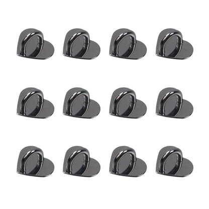12Pcs Phone Charm Hook Adhesive (Heart Shaped, Black, Small) - color: Black (S)