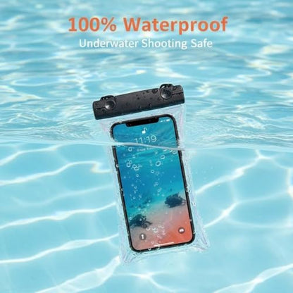 White Floating Waterproof Phone Pouch, Holographic Laser TPU Dry Bag with Air Padding, Touch Responsive Case for Swimming, Snorkeling - color: White
