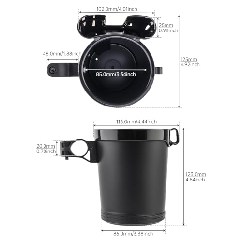 3-in-1 Universal Bike Cup Holder with Cell Phone Case Keys Hook, Black - color: black