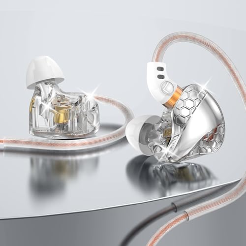 2 Pack in Ear Monitor Headphones, H89 IEM Earphone Wired Earbud - color: Black+White