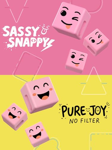 Stocking Stuffers for Teens Girls Kids Phone Holder with Funny Mood Cube - color: Purple&Green + Yellow&Pink