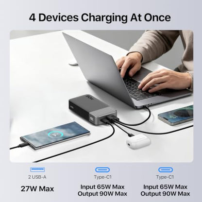 NOBIS Portable Charger 20000mAh 90W Laptop Power Bank - color: Black