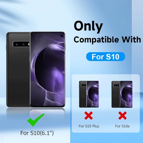 [2 Pack] Galaxy S10 Privacy Screen Protector, 3D Curved Tempered Glass Anti-Spy 9H Hardness Film for Samsung Galaxy S10 6.1”, [Don’t Support Fingerprint Unlock] Scratch Resistant Bubble Free